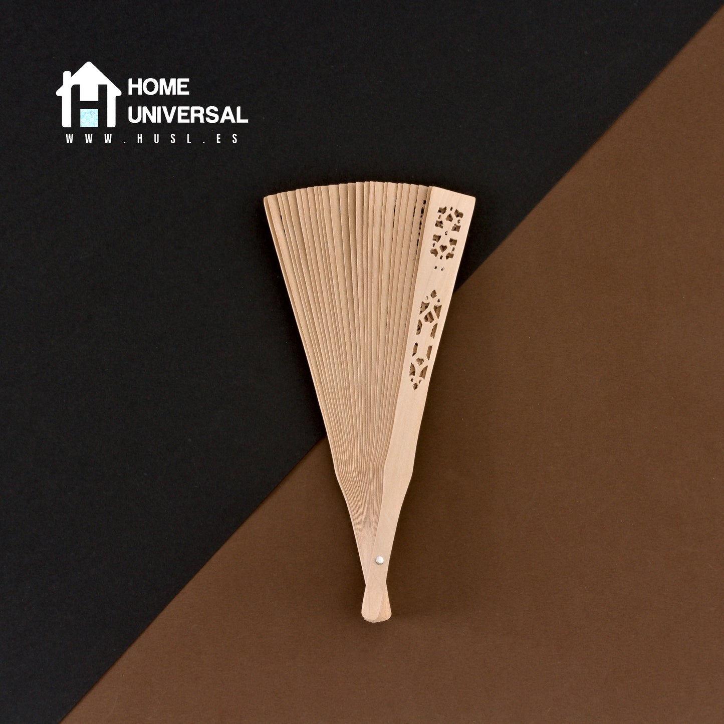 HUSL ABANICO MADERA NATURAL 20 CM EN BOLSA DE ORGANZA A JUEGO, ABANICOS PARA EVENTOS, DETALLES PARA LOS INVITADOS, REGALOS DE BODA, FIESTAS, COMUNIÓN O BAUTIZO