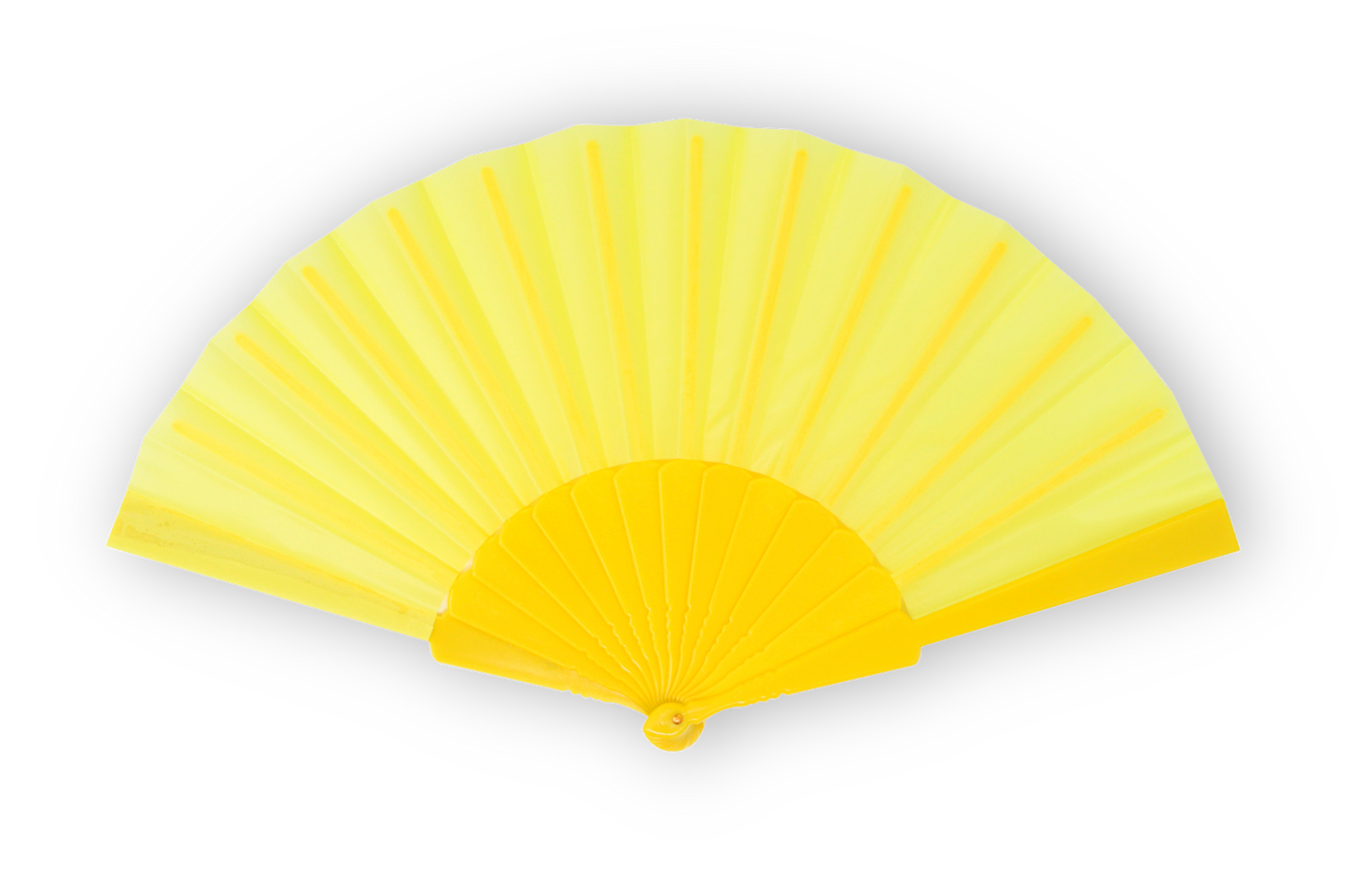 HOME UNIVERSAL Pack 12 Abanicos de Plástico con Empaquetado Individual para Regalar, Abanicos para Bodas, Comuniones, Fiestas y Eventos (Amarillo)