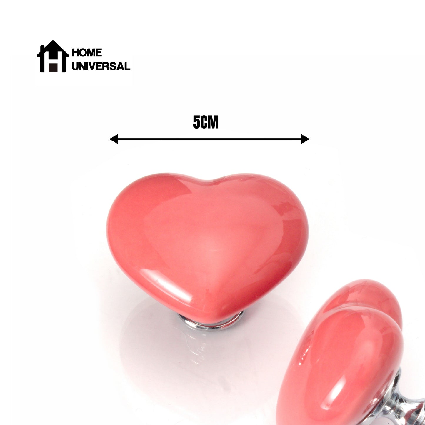 HOME UNIVERSAL | 6 Tiradores Muebles Infantiles de Cerámica | Pomos y Tiradores para habitación de niños niñas bebés | Tuerca y Tornillo incluido | (CORAZÓN)