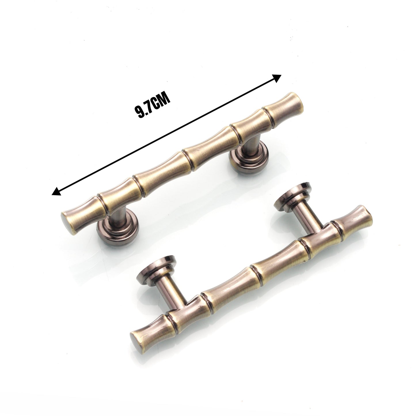 HOME UNIVERSAL | 6 Piezas Tiradores Vintage Bronce, Tiradores Perillas para Cajones, Tiradores Péndulo, Pomos para Muebles con Tornillos para Cajón, Cocina, Baño, Armario, Tocador (Bambu_9.7cm)