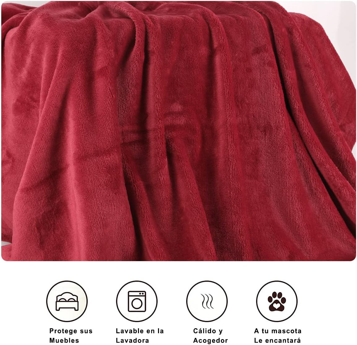 Home UNIVERSAL | Manta Terciopelo Extrasuave 100% Poliéster (GRANATE)