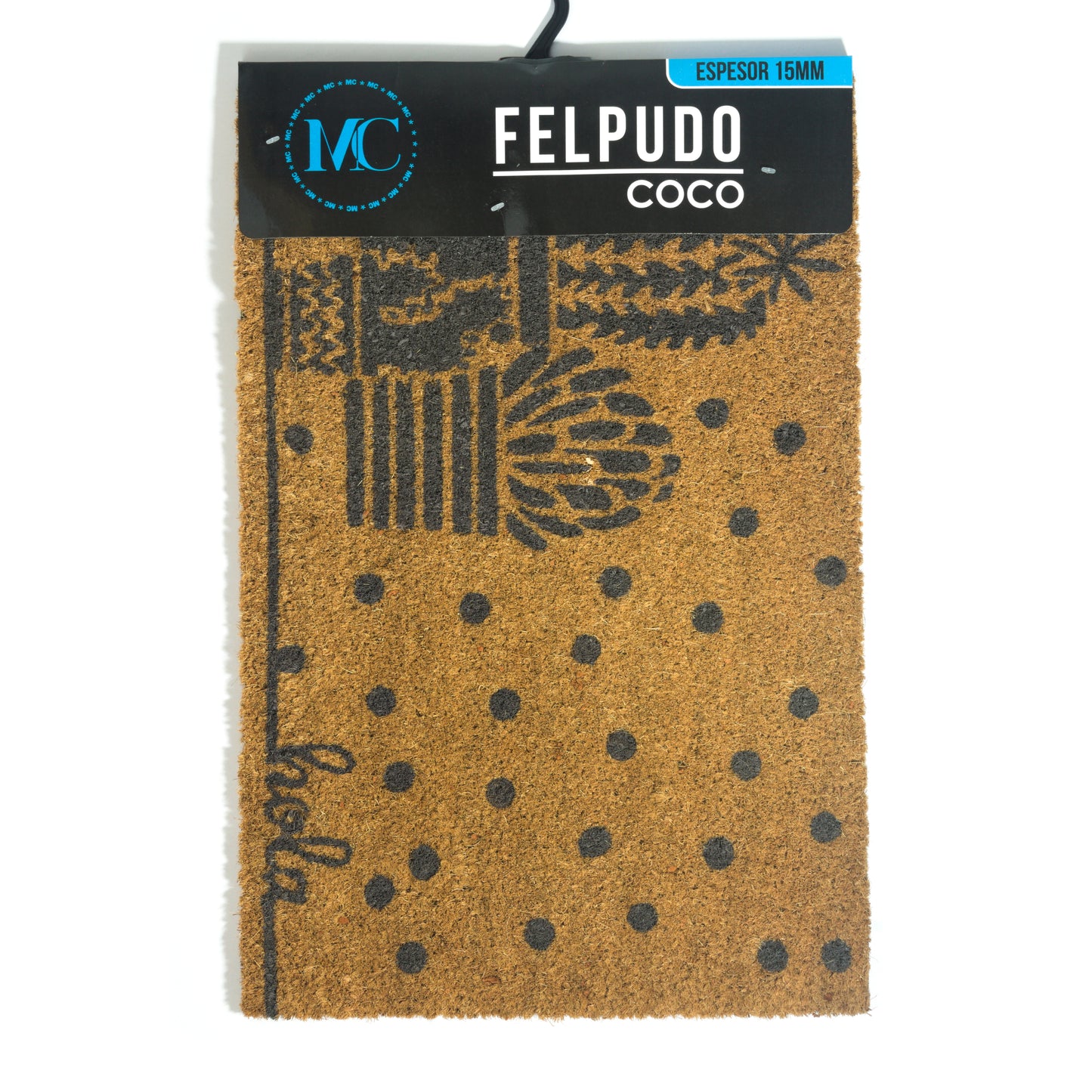 HOME UNIVERSAL | Felpudos de Fibra de Coco con Base Antideslizante 60x40x1.5CM (CACTUS II)