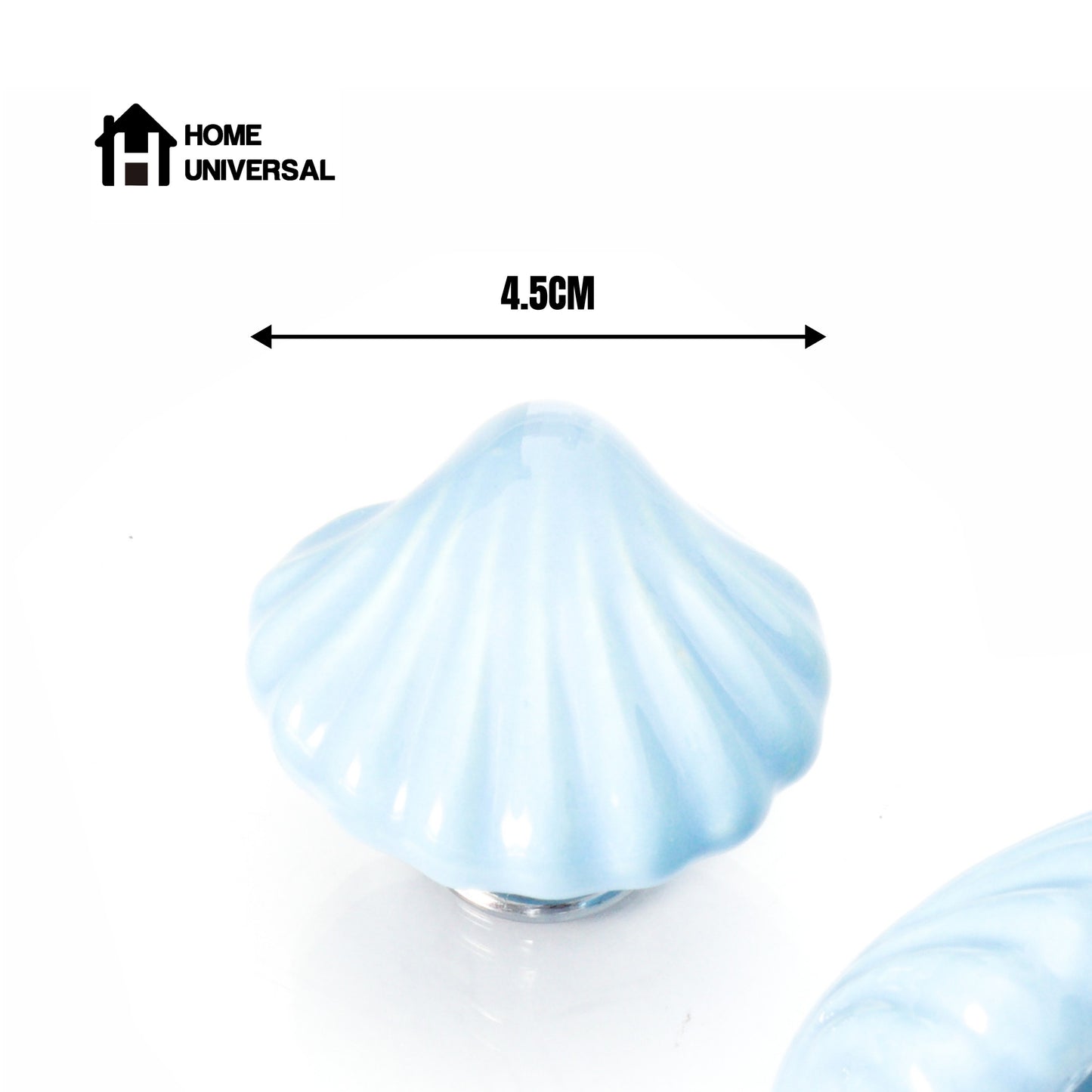 HOME UNIVERSAL | 6 Tiradores Muebles Infantiles de Cerámica | Pomos y Tiradores para habitación de niños niñas bebés | Tuerca y Tornillo incluido | (CONCHA)