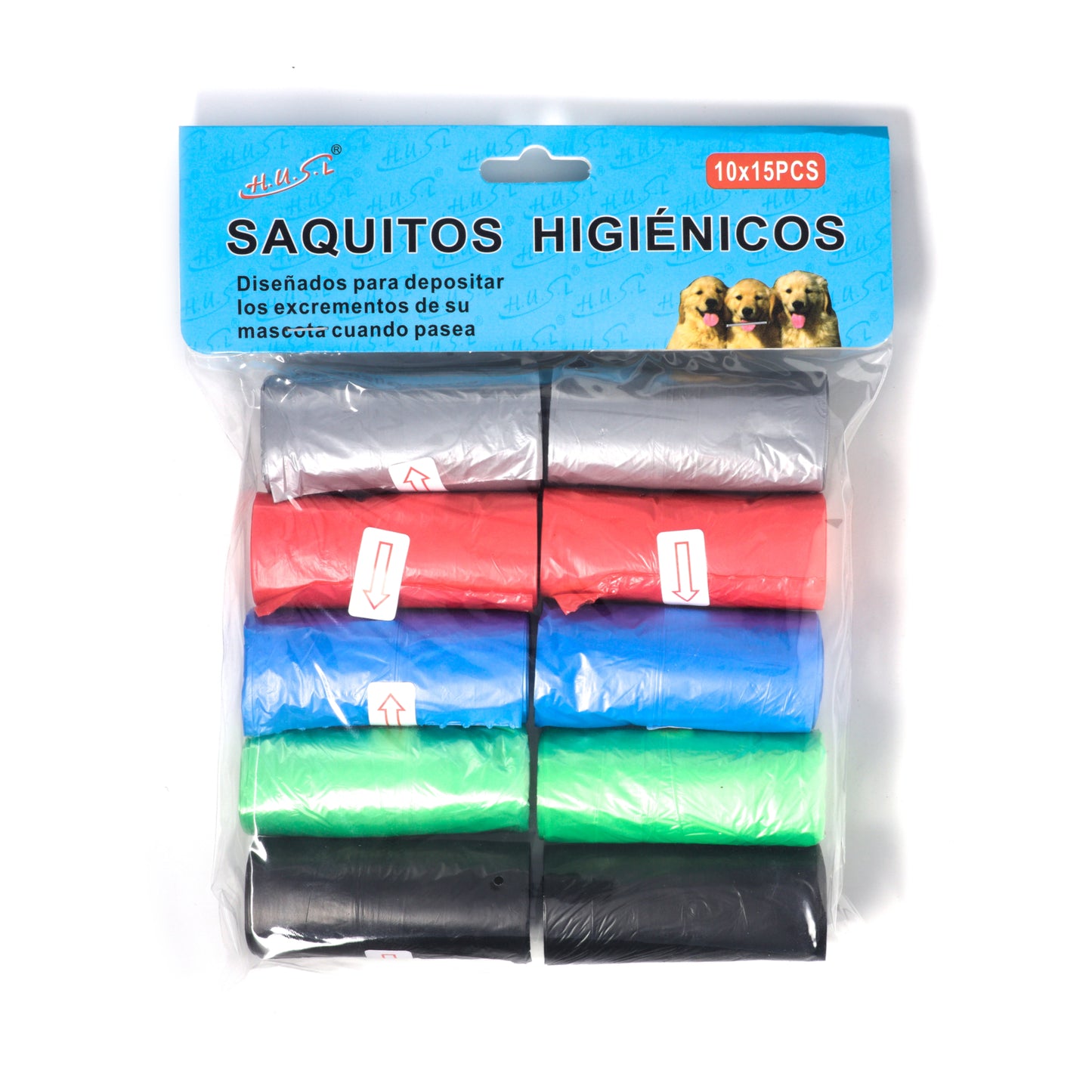HOME UNIVERSAL | Bolsas para excrementos de perros (Pack 150 Bolsas_Colores)