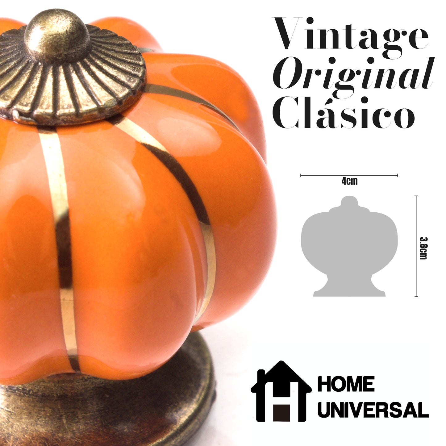 HOME UNIVERSAL | Pomos Porcelana para Muebles y Armarios de Diseño 4cm Diámetro | Estilo Vintage, Retro, Clásico, Antique | Pomos Originales | Decoración Vintage
