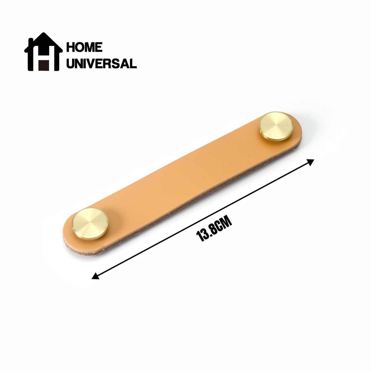 HOME UNIVERSAL | Pomos Tiradores de Cuero Sintético | Tiradores para Armarios y Cajones | Tiradores y Pomos para el Baño | Decoraciones Originales | Tornillos Incluidos | (Tirador_Beige_13.8cm)