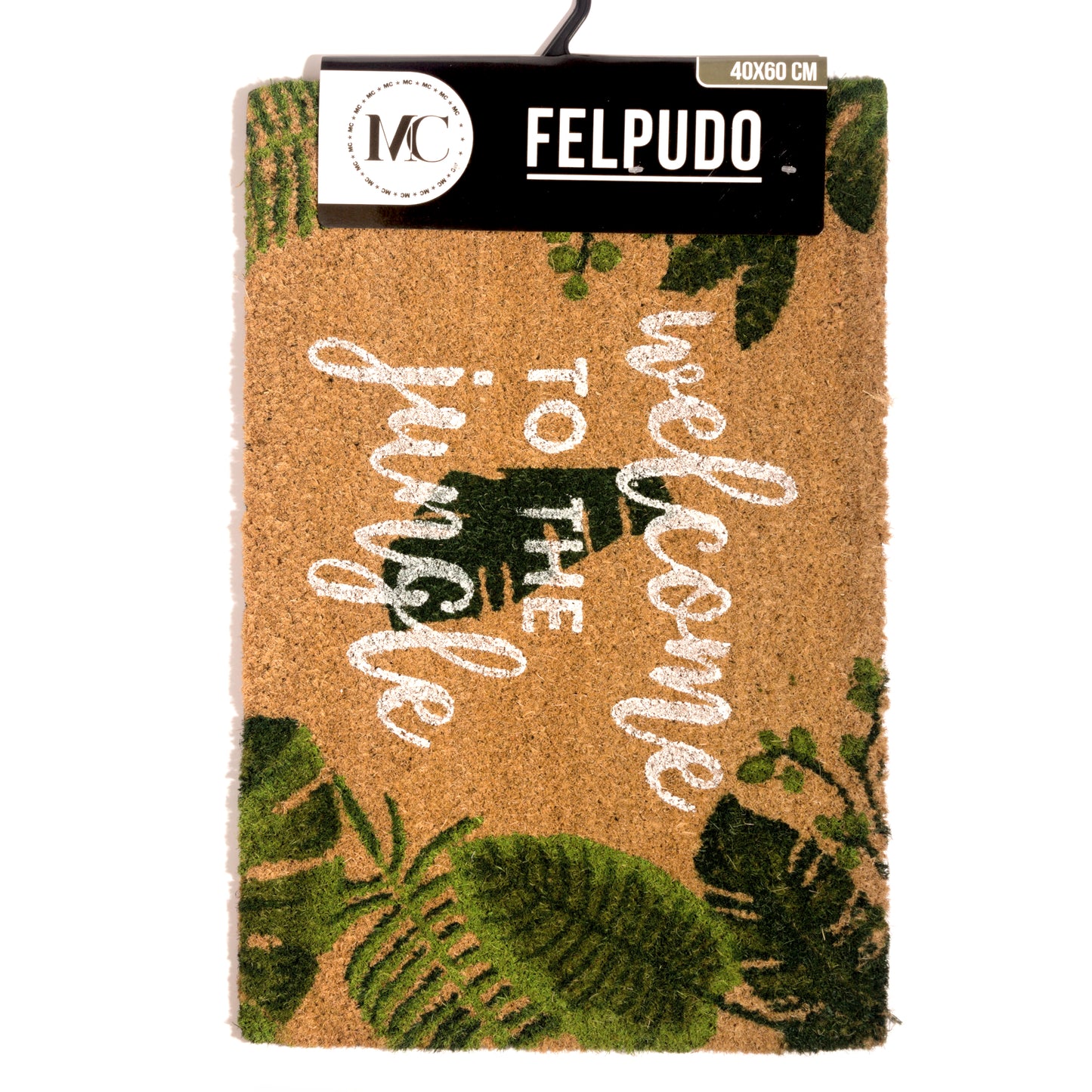 HOME UNIVERSAL | Felpudos de Fibra de Coco con Base Antideslizante 60x40x1.5CM (JUNGLA)