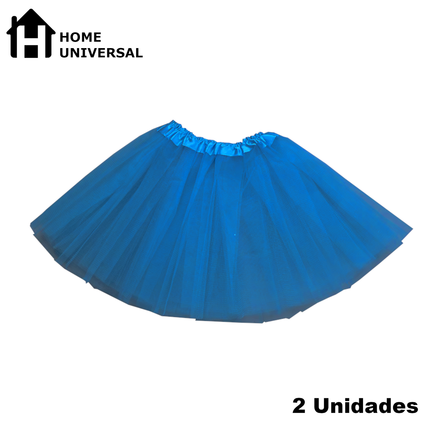Home Universal® Falda de Tul Mujer – Tutú Clásico de 3 Capas con Cintura Elástica, Falda Corta de Tul para Fiesta, Disfraz, Danza, Ballet y Cosplay (Pack 2 Unidades - 12 x 29 CM)