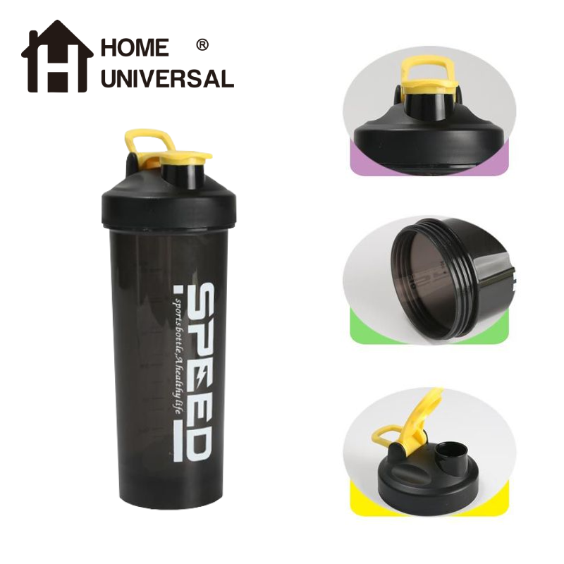 Home Universal®Botella Shaker 800ml con Mixball – Agitadora para Proteínas en Polvo, Sin Fugas, Plástico Resistente con Tapa – Ideal para Fitness, Gimnasio y Deportes