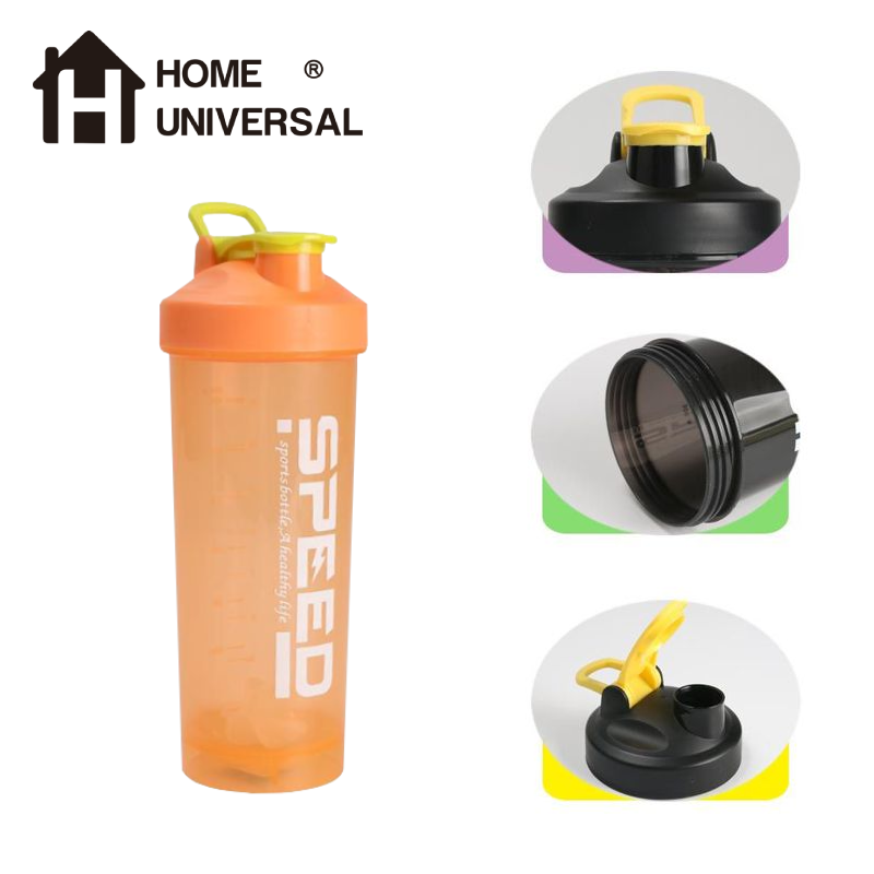 Home Universal®Botella Shaker 800ml con Mixball – Agitadora para Proteínas en Polvo, Sin Fugas, Plástico Resistente con Tapa – Ideal para Fitness, Gimnasio y Deportes