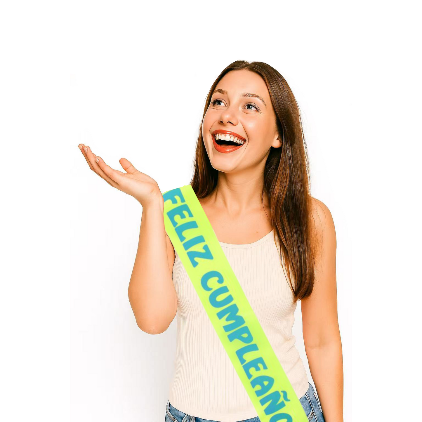 Home Universal® Banda Feliz Cumpleaños – Cinta Decorativa para Fiesta y Photocall, Accesorio para Mujer, Hombre y Niños, Diseño Elegante con Letras Doradas, Ideal para Celebraciones y Sesiones de Fotos (Con letra "Feliz cumpleaños" - 1 unidad)