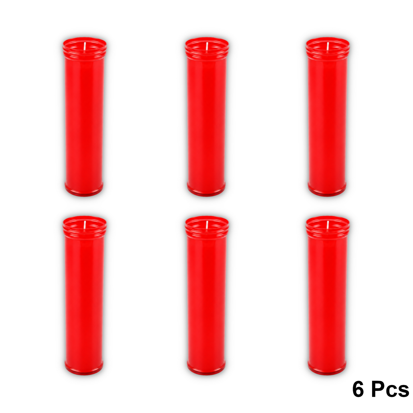 Home Universal® Velón Votivo para Iglesia y Altar, Rojo o Transparente, Varios Tamaños, Larga Duración, Ideal para Oración, Capillas, Iglesias y Velatorios (Velón Extra Rojo (6 Uds))
