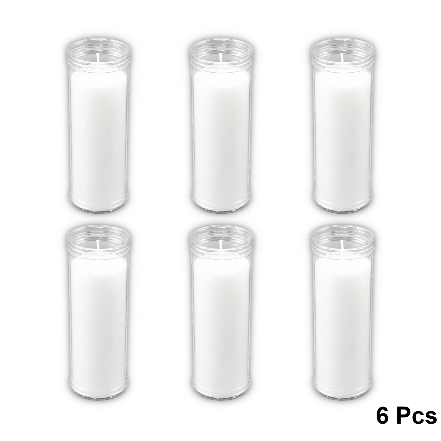 Home Universal® Velón Votivo para Iglesia y Altar, Rojo o Transparente, Varios Tamaños, Larga Duración, Ideal para Oración, Capillas, Iglesias y Velatorios (Velón Santísimo XL Transparente (6 Uds))