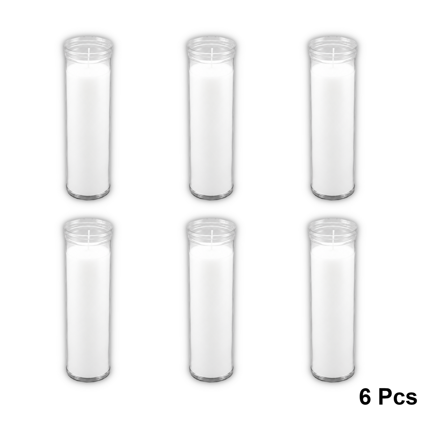 Home Universal® Velón Votivo para Iglesia y Altar, Rojo o Transparente, Varios Tamaños, Larga Duración, Ideal para Oración, Capillas, Iglesias y Velatorios (Velón Extra Transparente (6 Uds))
