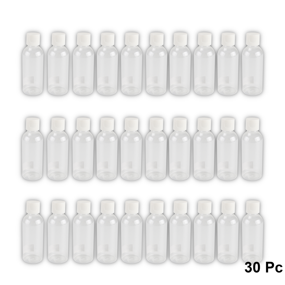 Home Universal® Botellas Vacías de Plástico con Pulverizador y Tapa Flip-Top, Reutilizables para Viaje, Cosméticos, Champú, Gel, Loción y Líquidos (75ml, Botella Tapa Flip-Top (30 Uds))