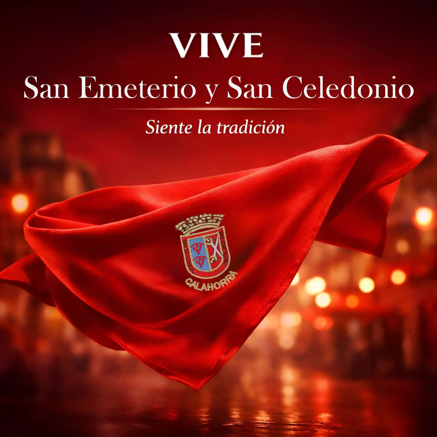 Home Universal® Pañuelo Rojo para Fiestas Calahorra San Emeterio y San Celedonio – Tradicional, Cómodo y Resistente para Celebraciones y Eventos Populares (Pañuelo Rojo - Bordado de Escudo Calahorra)