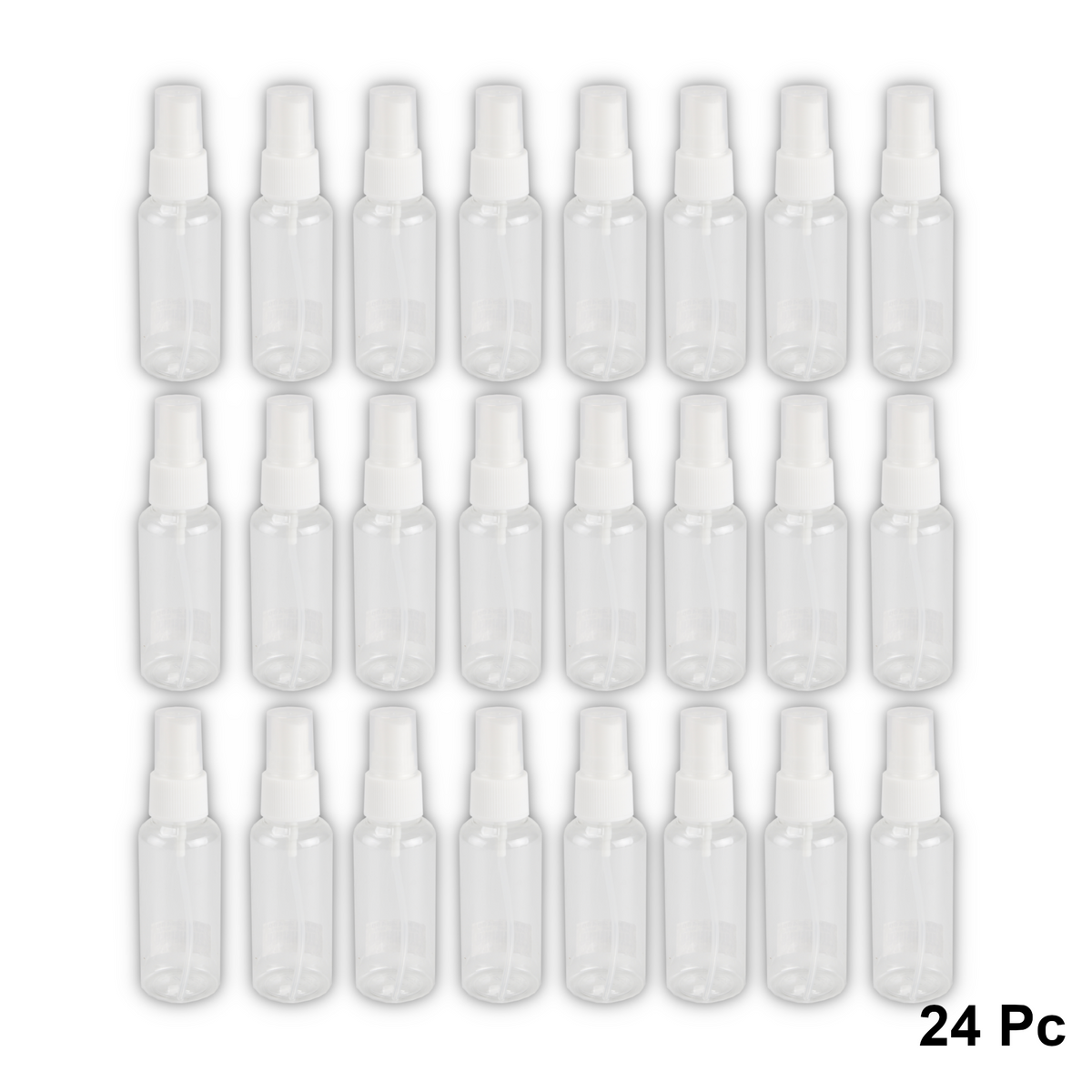 Home Universal® Botellas Vacías de Plástico con Pulverizador y Tapa Flip-Top, Reutilizables para Viaje, Cosméticos, Champú, Gel, Loción y Líquidos (50ml, Botella Pulverizadora (24 Uds))