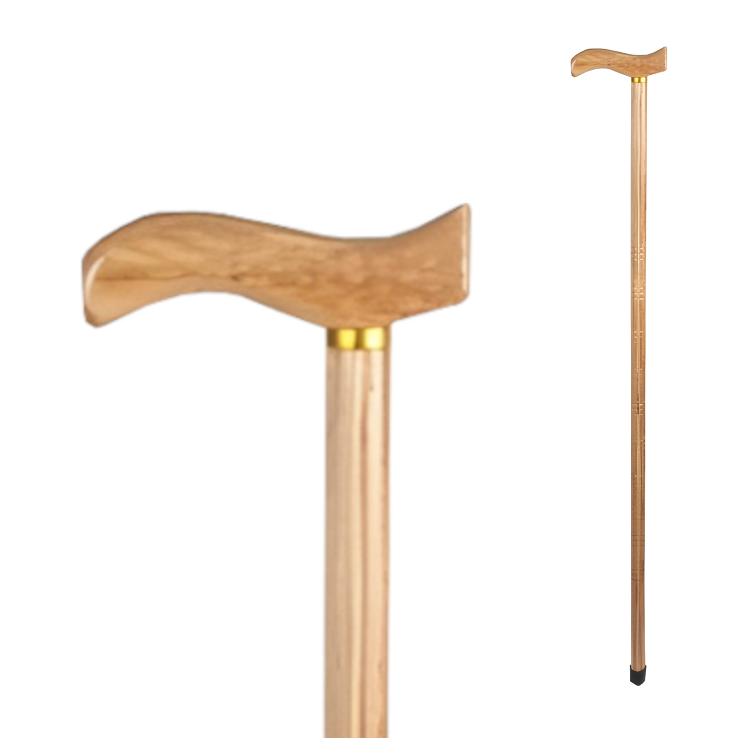 Home Universal Bastón Ergonómico Antideslizante – Madera Clásica – Ligero, Resistente y Extensible – Ideal para Adultos Mayores, Rehabilitación y Seguridad al Caminar (Bastón Derby Claro)