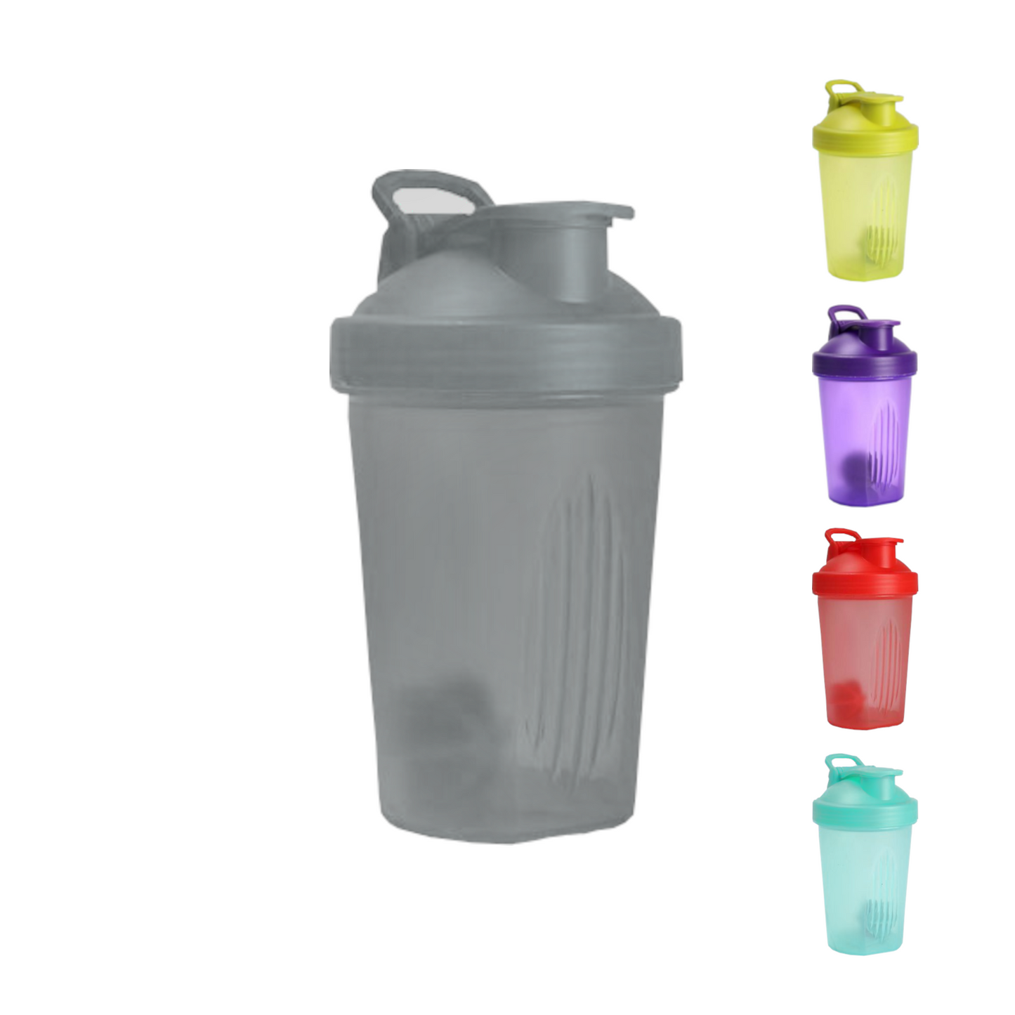Home Universal® Botella Shaker 400ml con Mixball – Agitadora para Proteínas en Polvo, Sin Fugas, Plástico Resistente con Tapa, Ideal para Fitness, Gimnasio y Deportes