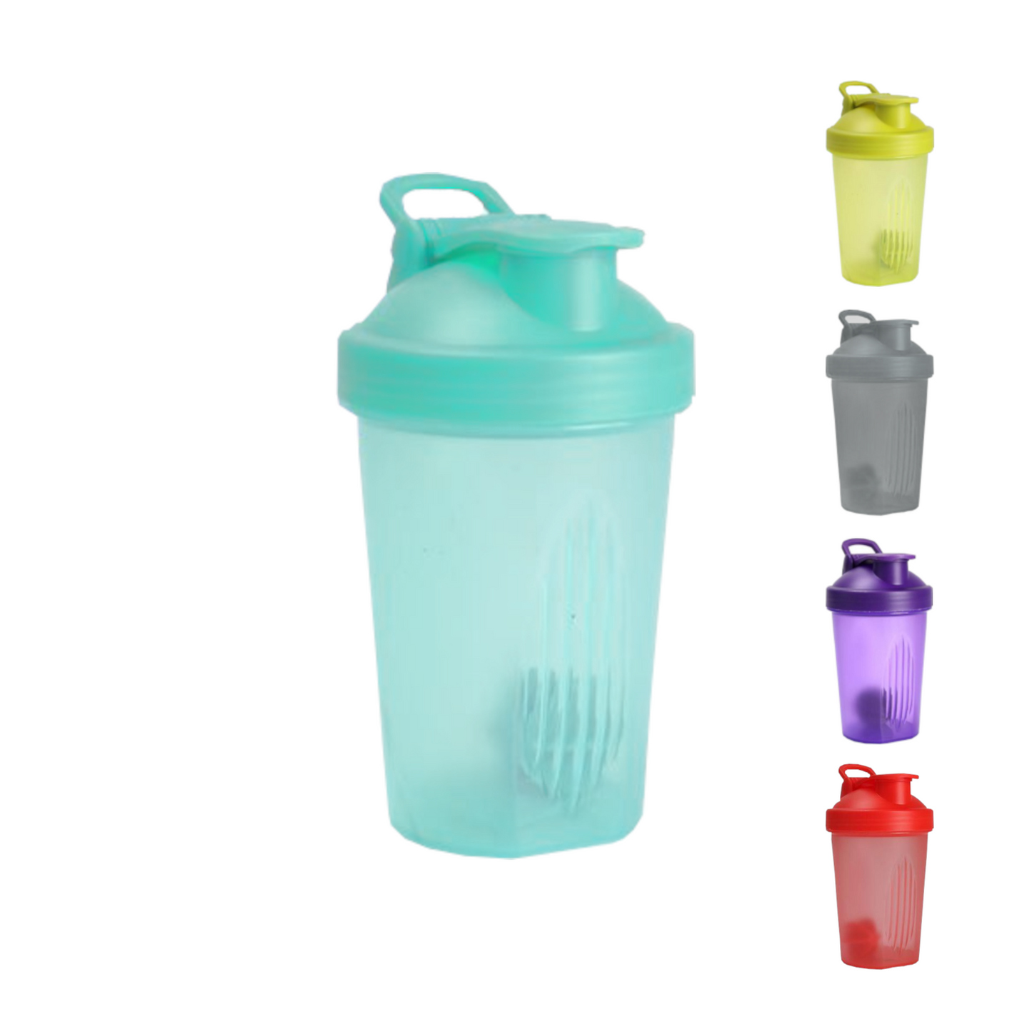 Home Universal® Botella Shaker 400ml con Mixball – Agitadora para Proteínas en Polvo, Sin Fugas, Plástico Resistente con Tapa, Ideal para Fitness, Gimnasio y Deportes