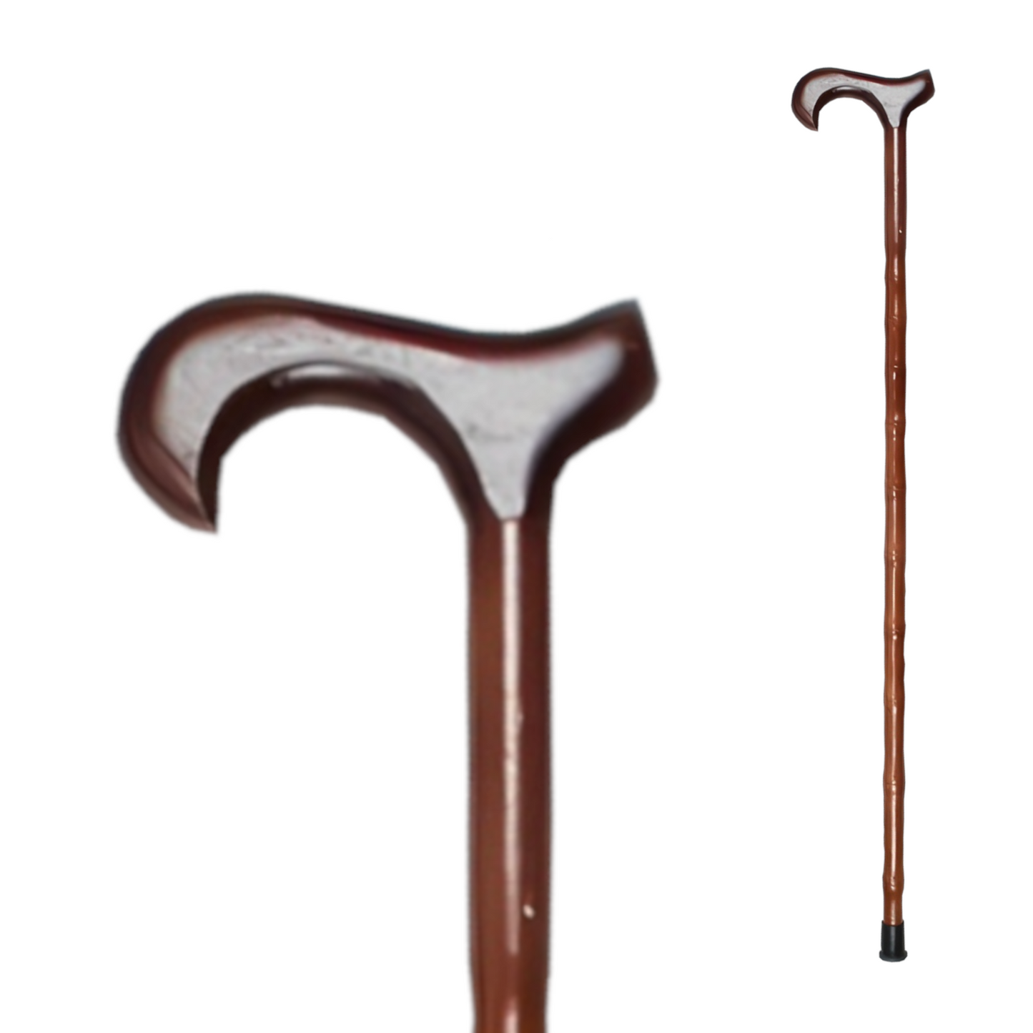 Home Universal® Bastón Ergonómico Antideslizante – Madera Clásica – Ligero, Resistente y Extensible – Ideal para Adultos Mayores, Rehabilitación y Seguridad al Caminar (Bastón Derby Caoba)