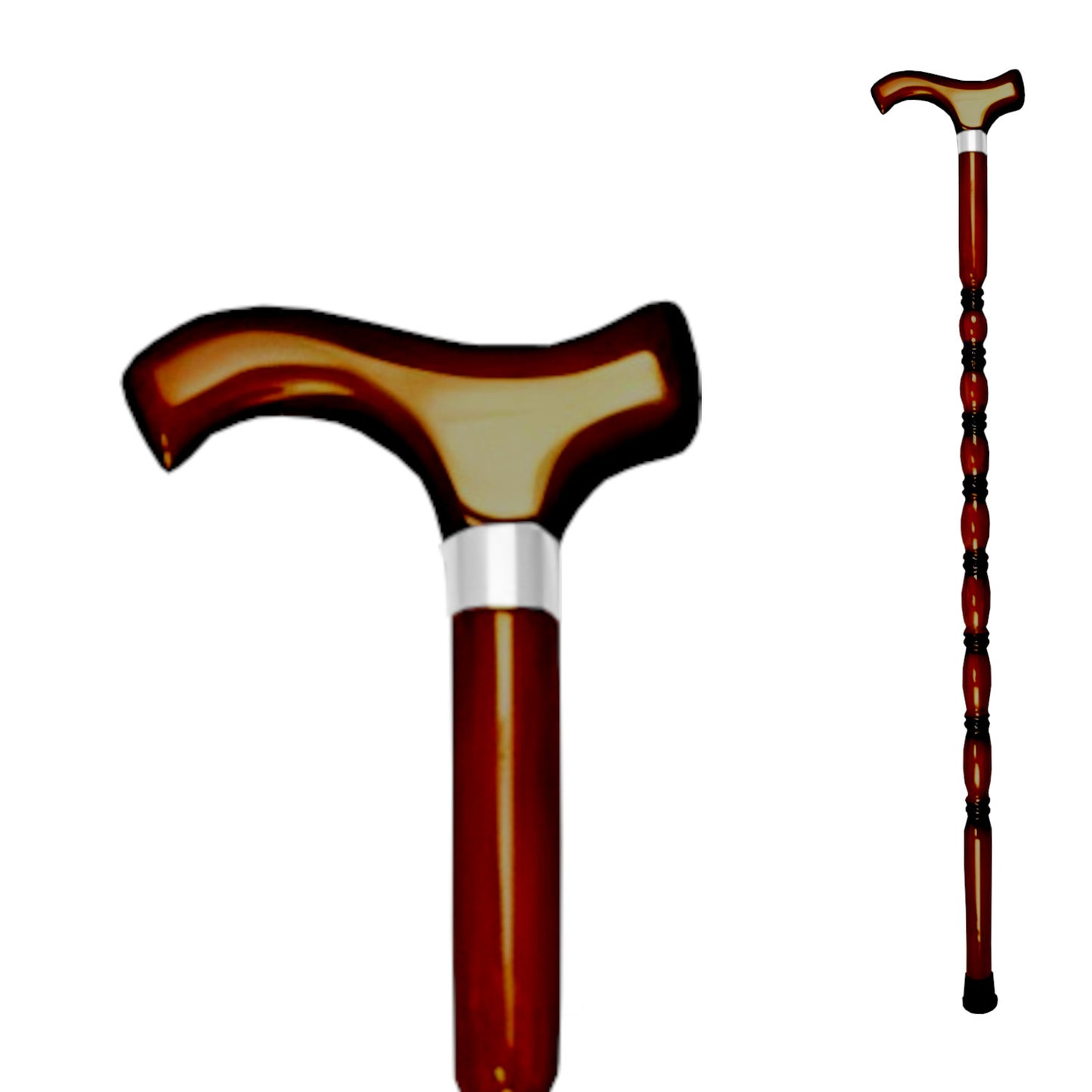 Home Universal® Bastón Ergonómico Antideslizante – Madera Clásica – Ligero, Resistente y Extensible – Ideal para Adultos Mayores, Rehabilitación y Seguridad al Caminar (Bastón Derby Castaño)