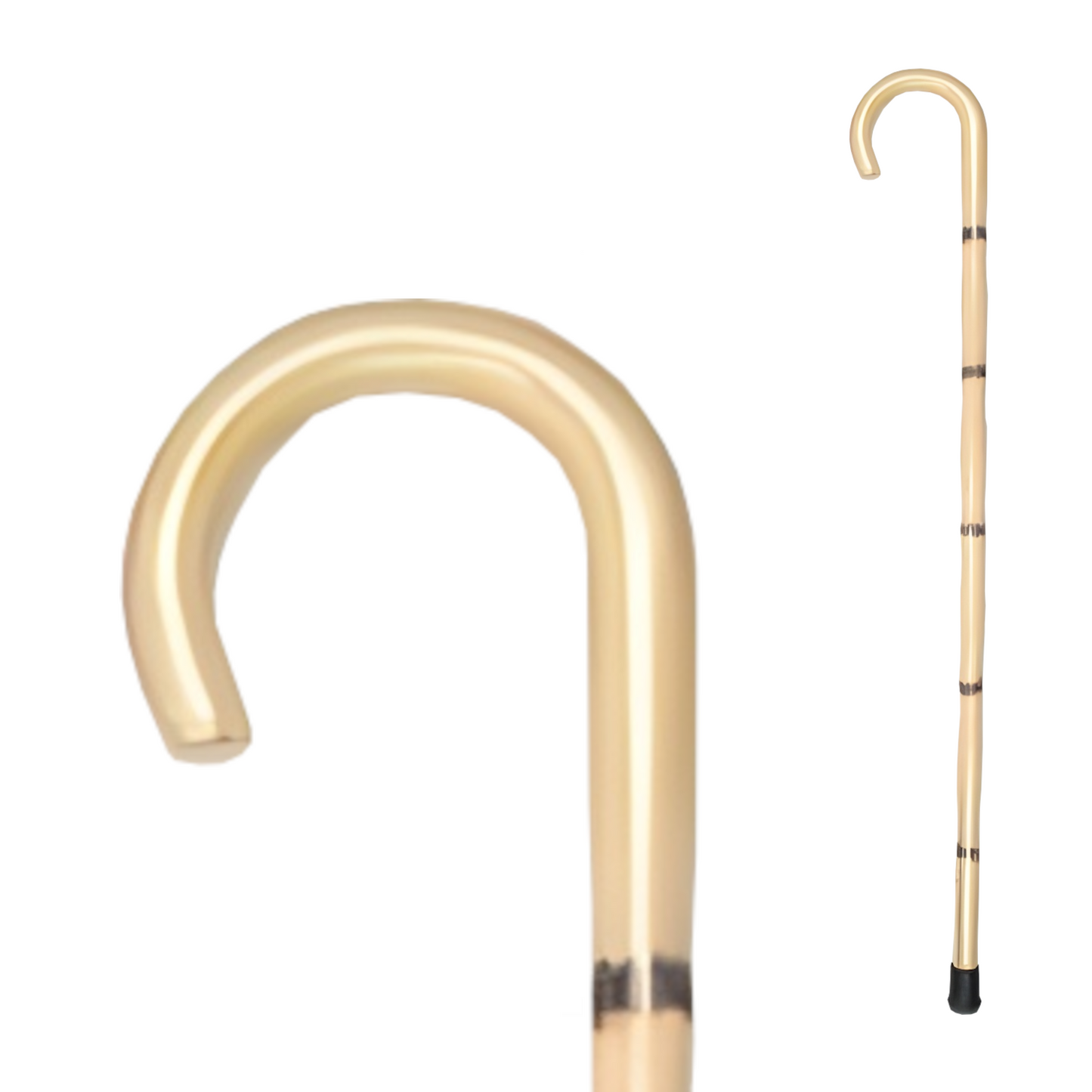 Home Universal® Bastón Ergonómico Antideslizante – Madera Clásica – Ligero, Resistente y Extensible – Ideal para Adultos Mayores, Rehabilitación y Seguridad al Caminar (Bastón Curvo Claro)