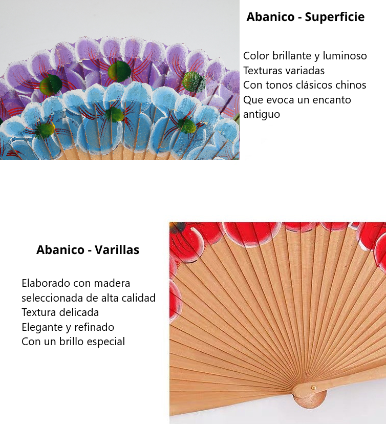 Home Universal ® Pack 12 Unidades ABANICOS Madera 23CM Pintado UNA Cara, Detalles para LOS Invitados, Regalos DE Boda, Fiestas, COMUNIÓN O Bautizo, Abanico Artesanal Pintado A Mano (Floral Bicolor)