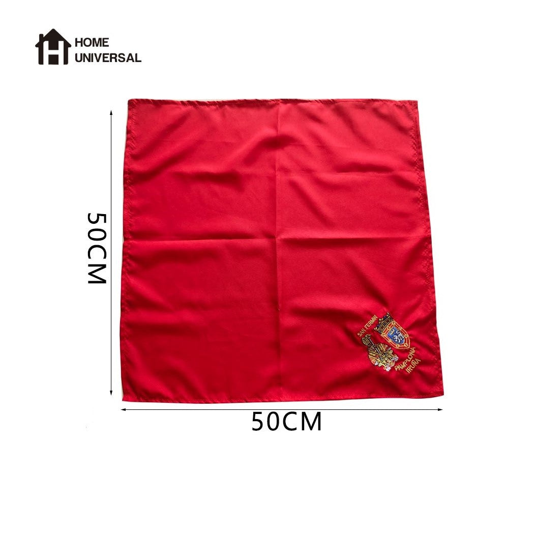 Home Universal ® - Pack de 12 Pañuelos Rojos San Fermín (50 cm) | Símbolo de la Fiesta de Pamplona, Accesorio Tradicional para Celebraciones (Patrón de Pamplona)