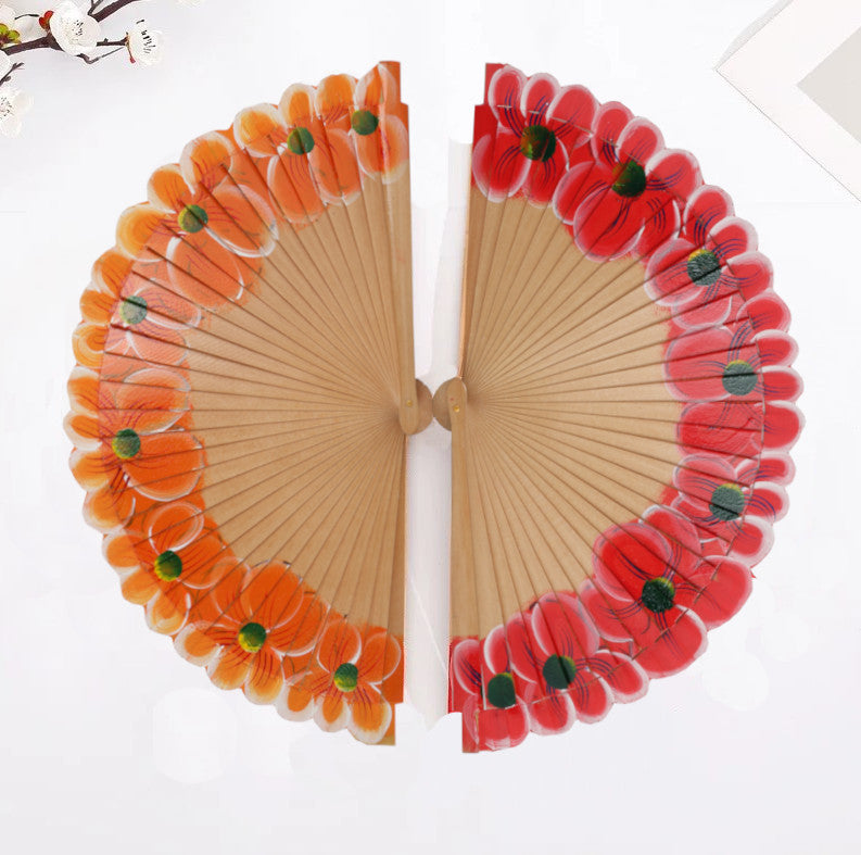 Home Universal ® Pack 12 Unidades ABANICOS Madera 23CM Pintado UNA Cara, Detalles para LOS Invitados, Regalos DE Boda, Fiestas, COMUNIÓN O Bautizo, Abanico Artesanal Pintado A Mano (Floral Bicolor)