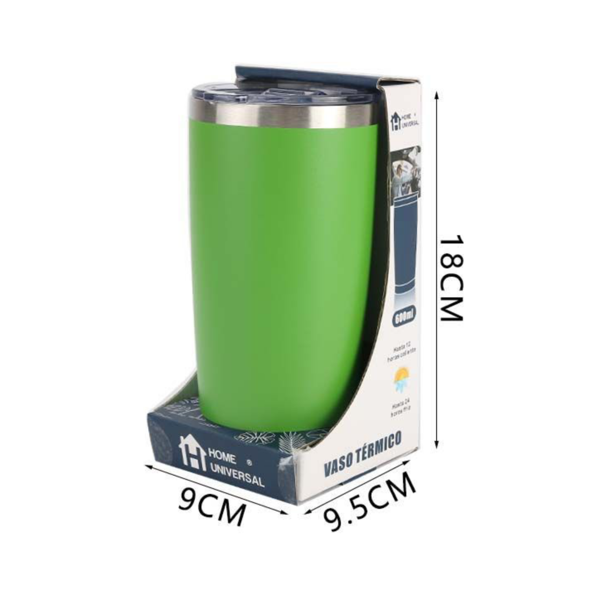 Home Universal ® Termo de Café Acero Inoxidable, Vaso Térmico con Aislamiento, 12h Caliente / 24h Frío, para agua, té caliente y frio (Verde)