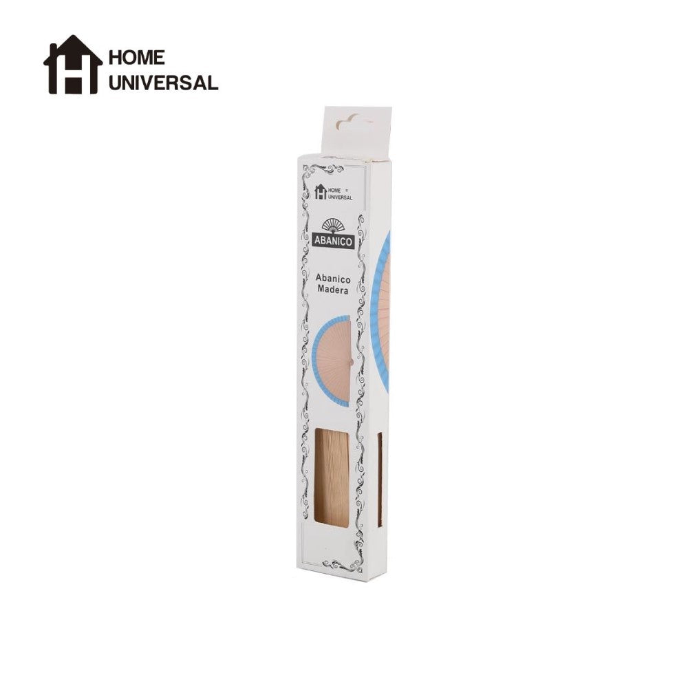 Home Universal ® Pack 12 Unidades Abanicos Madera con Tela Lisa 23cm, Detalles para los Invitados, Regalos de Boda, Fiestas, Comuniones y Otros Eventos(23cm_Azul)