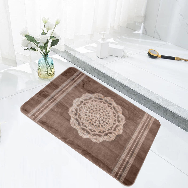 Home Universal® Alfombra para el baño Alfombra Mediano Suave y Esponjosa Alfombras Peludas Que no se Desprenden Alfombra Motley Tie-Dye Alfombras Modernas para Interiores(Marron Estampado)