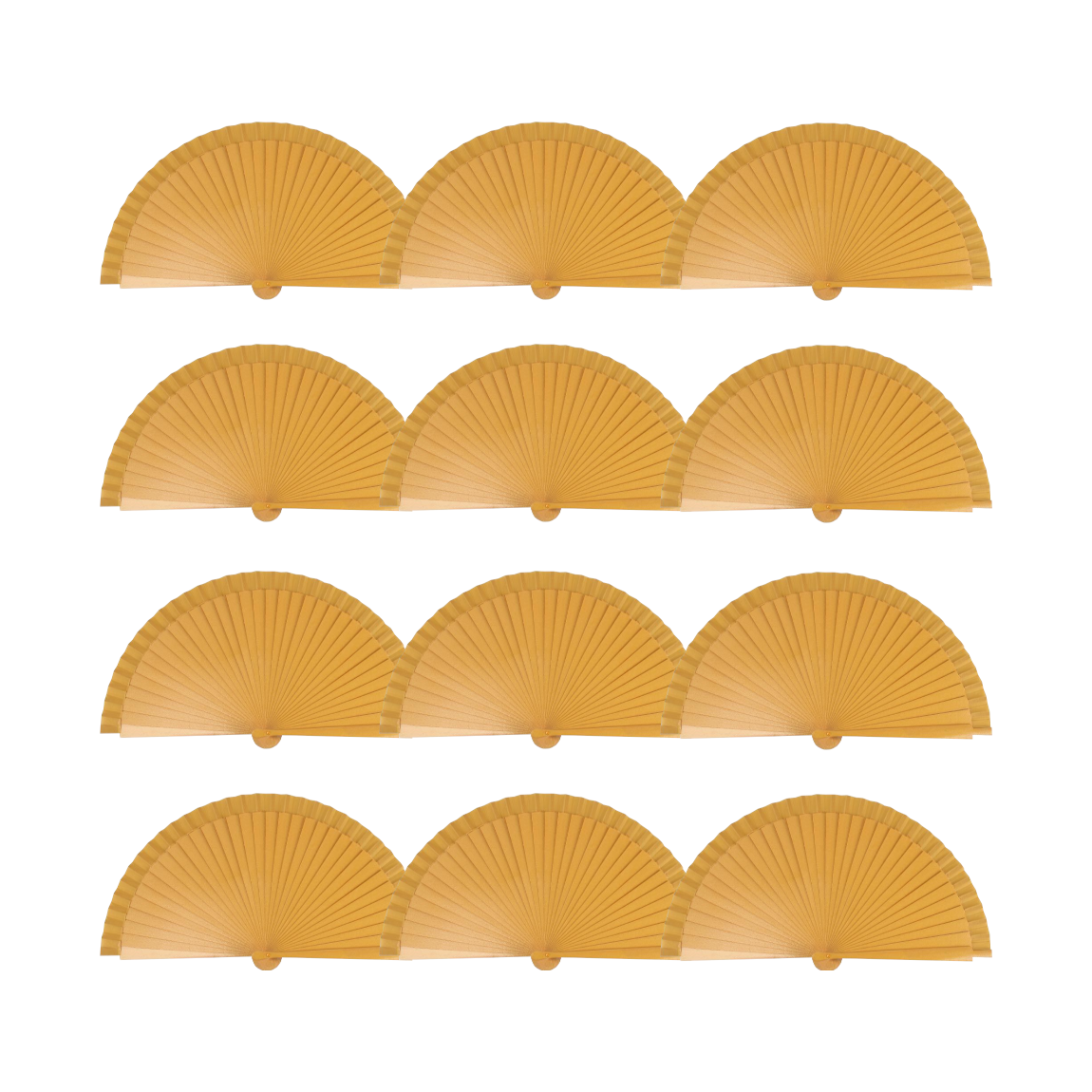 HOME UNIVERSAL Abanicos Madera Liso 23CM, Detalles para los Invitados, Regalos de Boda, Fiesta, Comunión o Bautizo (23cm_Oro)