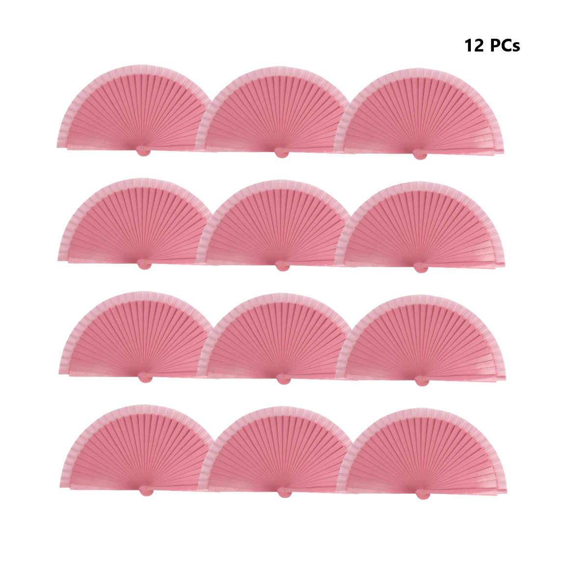 HOME UNIVERSAL Abanicos Madera Liso 23CM, Detalles para los Invitados, Regalos de Boda, Fiesta, Comunión o Bautizo (23cm_Rosa)