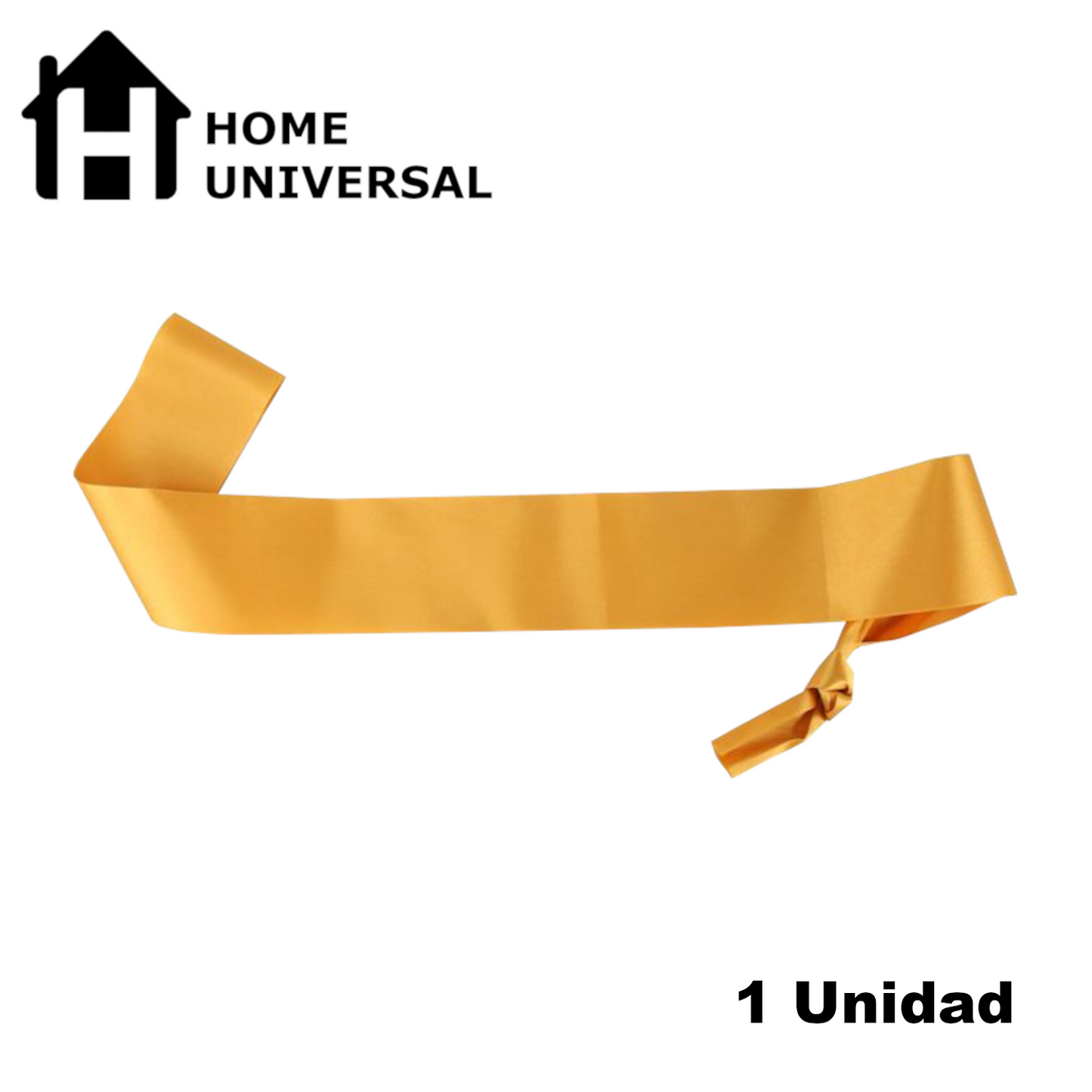 Home Universal® Banda Feliz Cumpleaños – Cinta Decorativa para Fiesta y Photocall, Accesorio para Mujer, Hombre y Niños, Diseño Elegante con Letras Doradas, Ideal para Celebraciones y Sesiones de Fotos (Liso - 1 unidad)