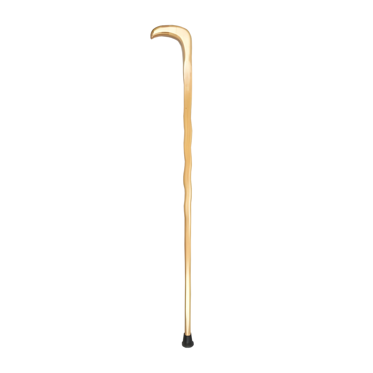 Home Universal® Bastón Ergonómico Antideslizante – Madera Clásica – Ligero, Resistente y Extensible – Ideal para Adultos Mayores, Rehabilitación y Seguridad al Caminar (Bastón Curvo Ondulado)