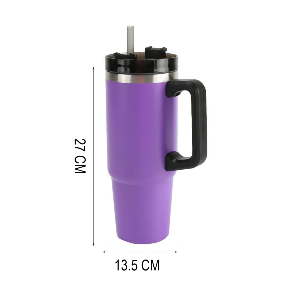 Home Universal® 890ML - Taza de Viaje con Tapa y Pajita para Coche | Taza Térmica de Café con Aislamiento de Doble Pared | Acero Inoxidable (Violeta)