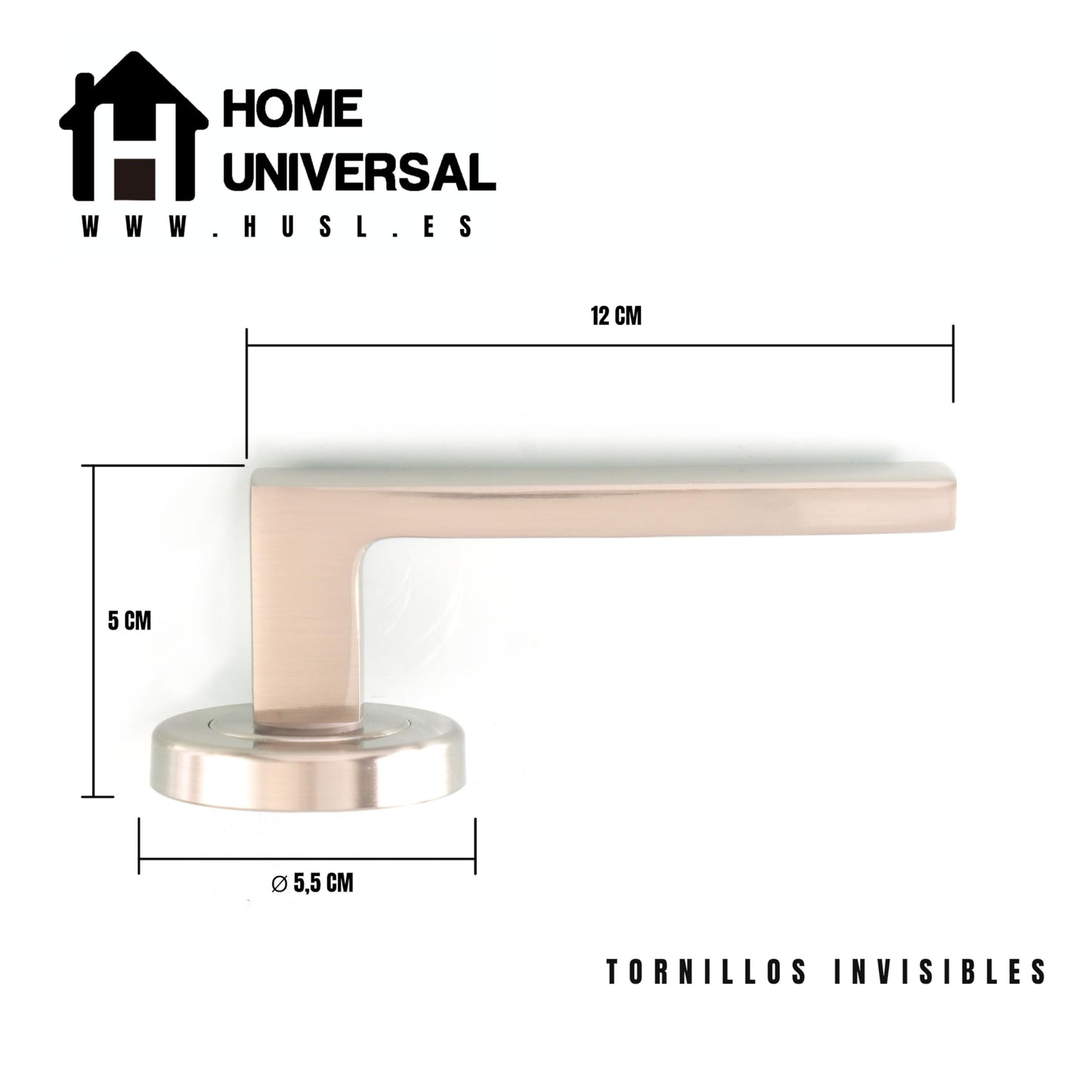 Home Universal® 2 Juegos de Manillas de Puerta Negro Mate, juego de manijas de puerta interiores para el hogar y la oficina,moderno mango de puerta interior negro (Niquel Satinado II (1 Juego))