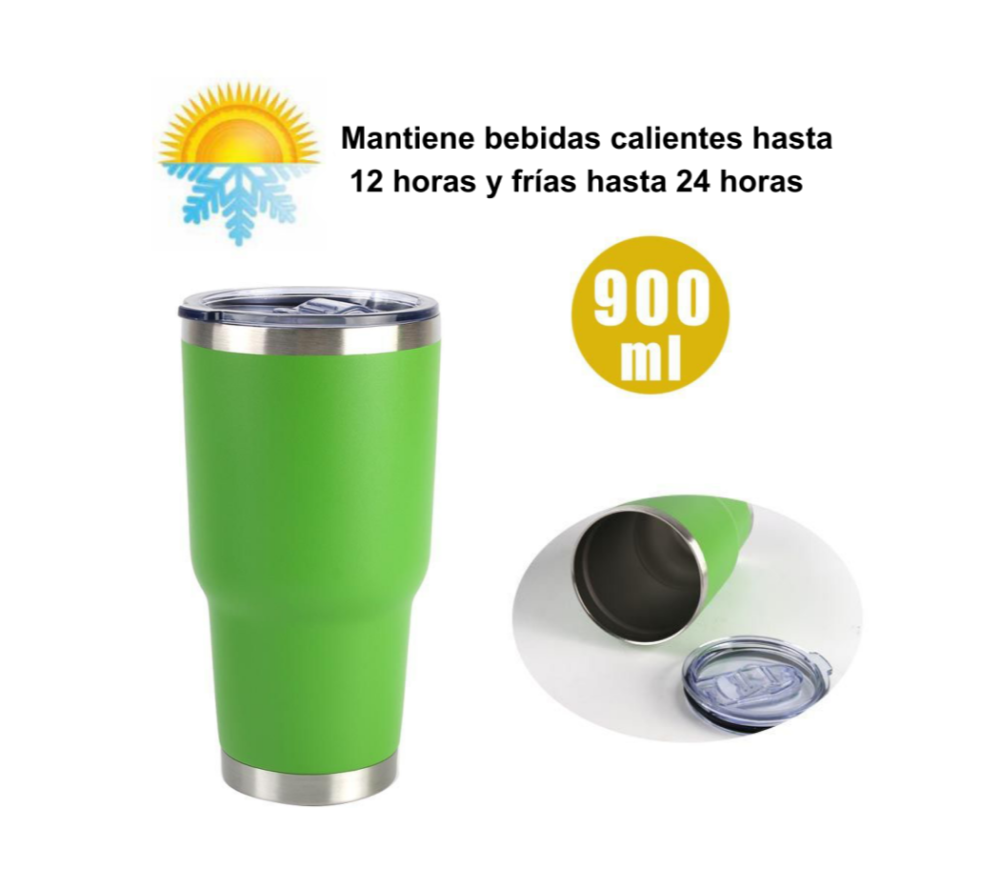Home Universal ® Termo de Café Acero Inoxidable, Vaso Térmico con Aislamiento, 12h Caliente / 24h Frío, para agua, té caliente y frio (Verde)