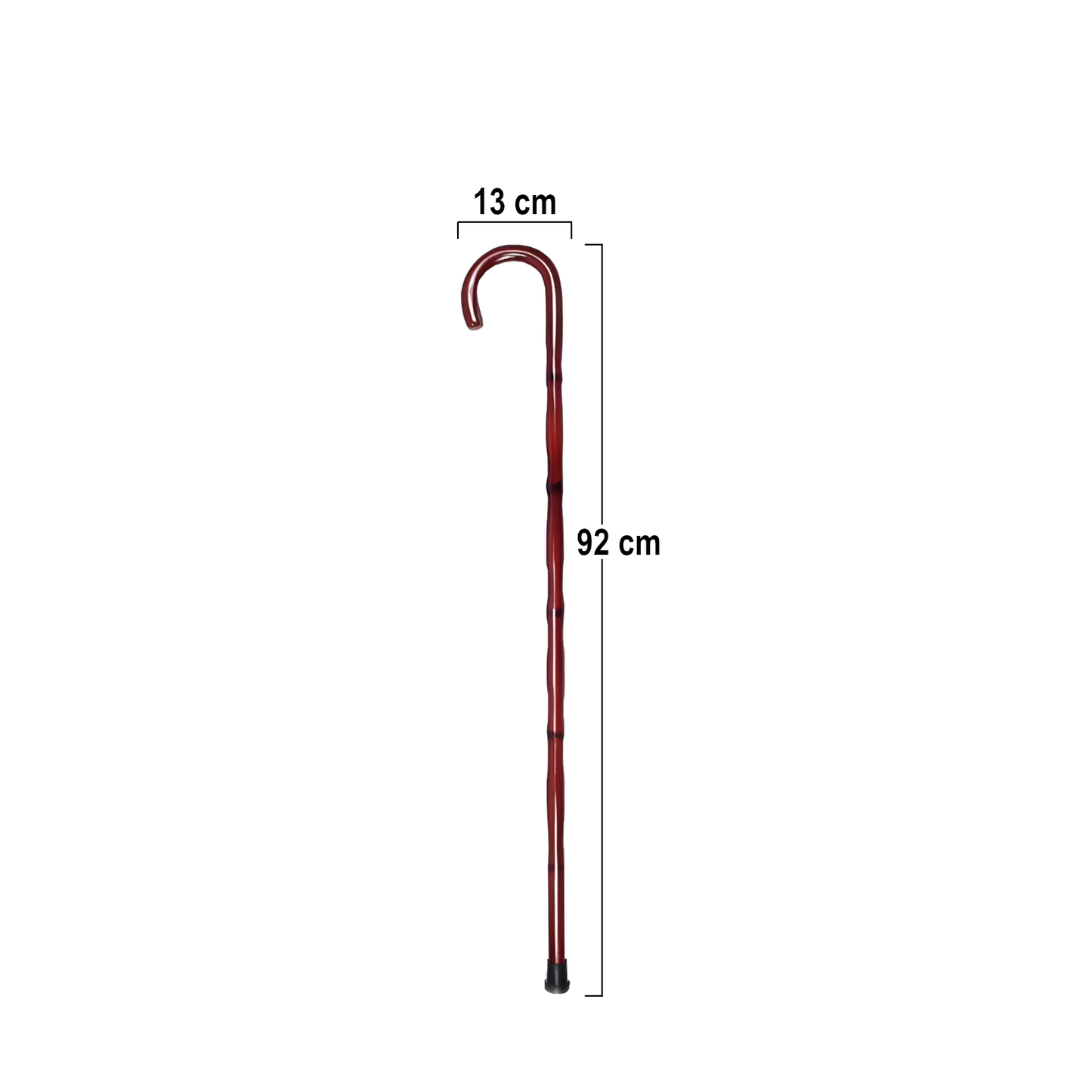 Home Universal® Bastón Ergonómico Antideslizante – Madera Clásica – Ligero, Resistente y Extensible – Ideal para Adultos Mayores, Rehabilitación y Seguridad al Caminar (Bastón Curvo Oscuro)