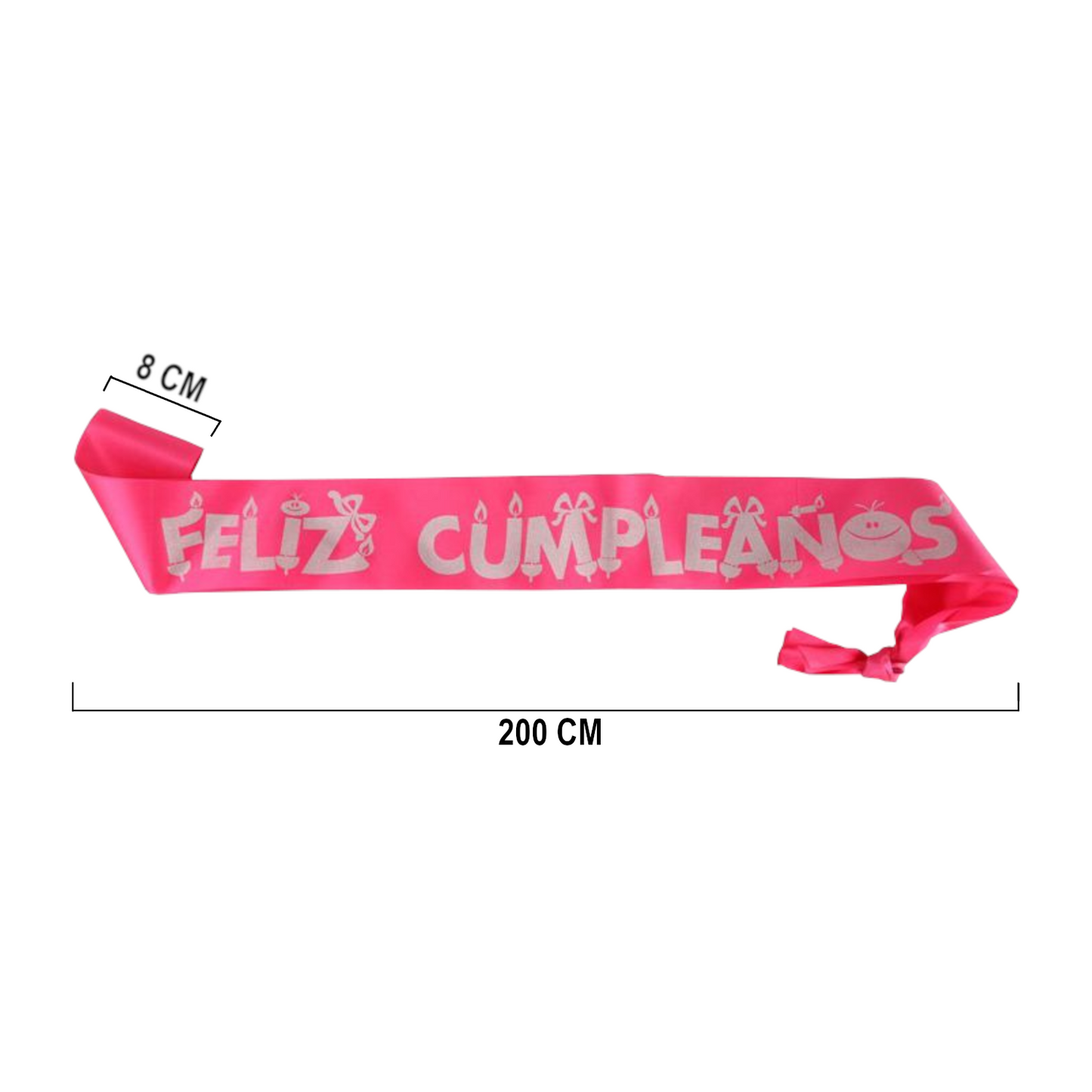 Home Universal® Banda Feliz Cumpleaños – Cinta Decorativa para Fiesta y Photocall, Accesorio para Mujer, Hombre y Niños, Diseño Elegante con Letras Doradas, Ideal para Celebraciones y Sesiones de Fotos (Con letra "Feliz cumpleaños" - 1 unidad)