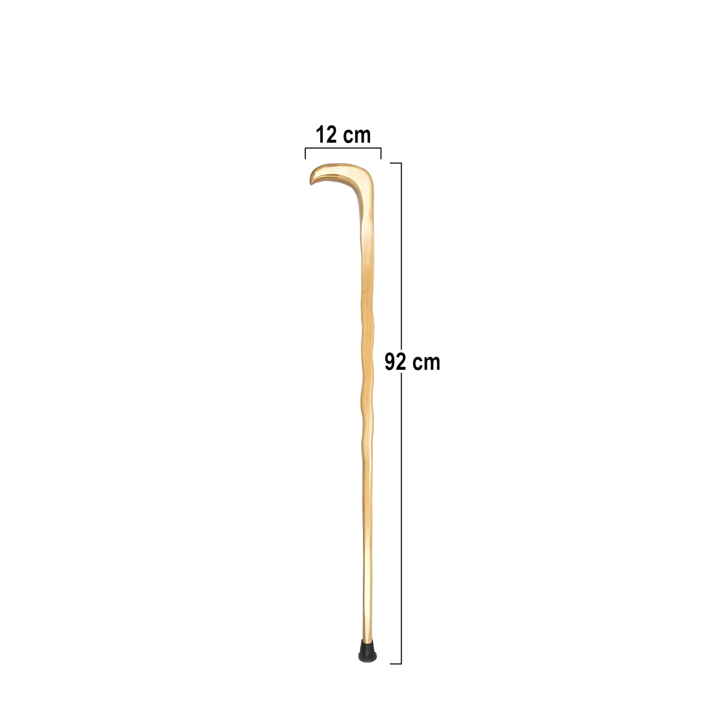 Home Universal® Bastón Ergonómico Antideslizante – Madera Clásica – Ligero, Resistente y Extensible – Ideal para Adultos Mayores, Rehabilitación y Seguridad al Caminar (Bastón Curvo Ondulado)