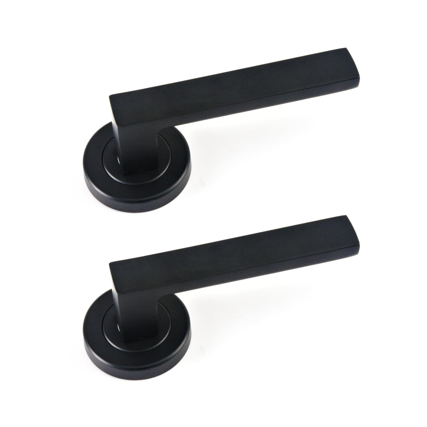Home Universal® 2 Juegos de Manillas de Puerta Negro Mate, juego de manijas de puerta interiores para el hogar y la oficina,moderno mango de puerta interior negro (Negro Mate 1 (2 Juegos))