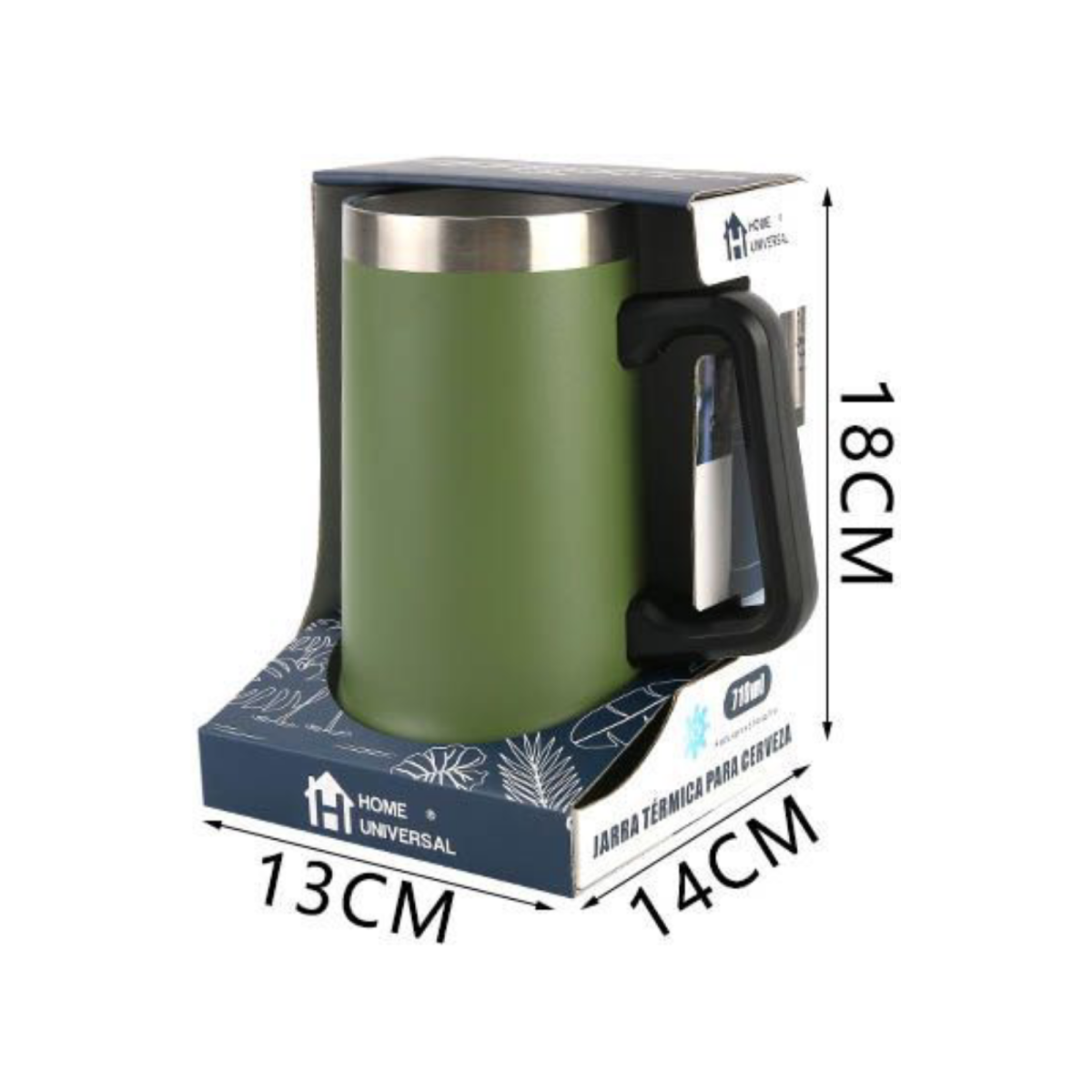Home Universal ® Jarra Termo de Acero Inoxidable para Cerveza (Verde) - Mantiene Frío hasta 5 Horas | Perfecta para Camping