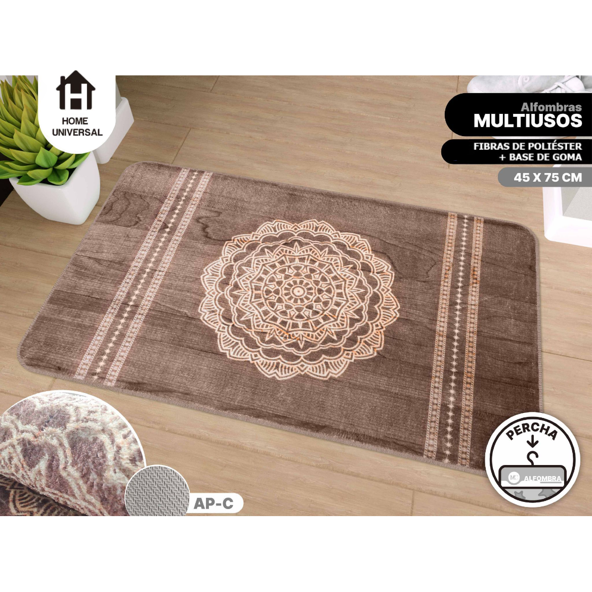 Home Universal® Alfombra para el baño Alfombra Mediano Suave y Esponjosa Alfombras Peludas Que no se Desprenden Alfombra Motley Tie-Dye Alfombras Modernas para Interiores(Marron Estampado)