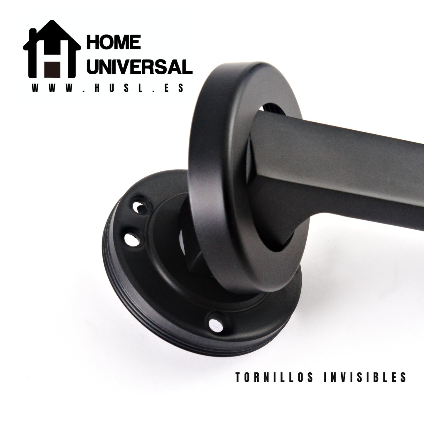 Home Universal® 2 Juegos de Manillas de Puerta Negro Mate, juego de manijas de puerta interiores para el hogar y la oficina,moderno mango de puerta interior negro (Negro Mate 1 (1 Juego))