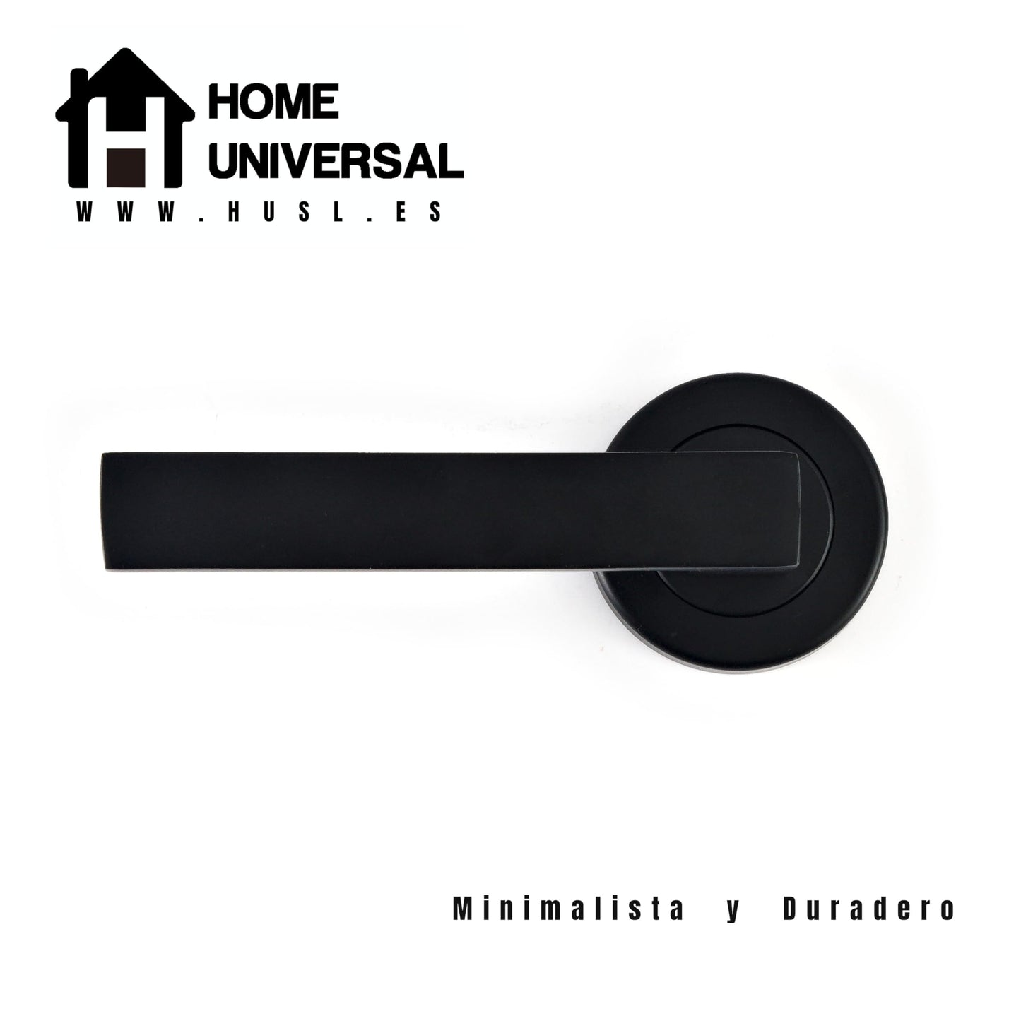 Home Universal® 2 Juegos de Manillas de Puerta Negro Mate, juego de manijas de puerta interiores para el hogar y la oficina,moderno mango de puerta interior negro (Negro Mate 1 (1 Juego))
