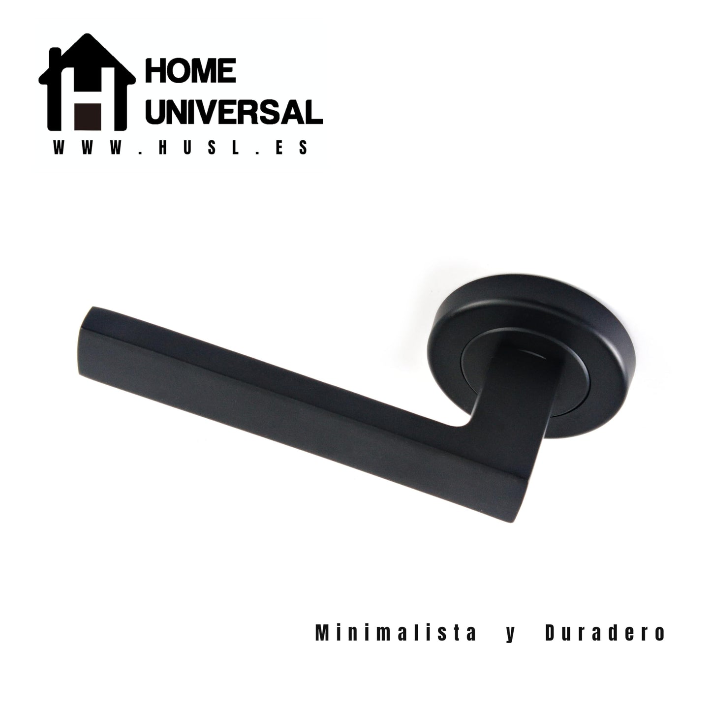 Home Universal® 2 Juegos de Manillas de Puerta Negro Mate, juego de manijas de puerta interiores para el hogar y la oficina,moderno mango de puerta interior negro (Negro Mate 1 (1 Juego))