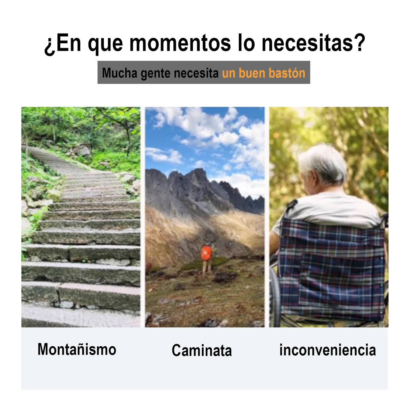 Home Universal® Bastón Ergonómico Antideslizante – Madera Clásica – Ligero, Resistente y Extensible – Ideal para Adultos Mayores, Rehabilitación y Seguridad al Caminar (Bastón Curvo Natural)